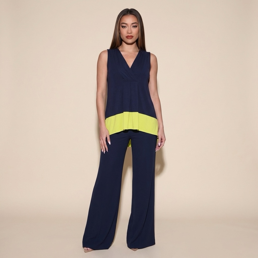 Blue Illusion Flowy Womens Top